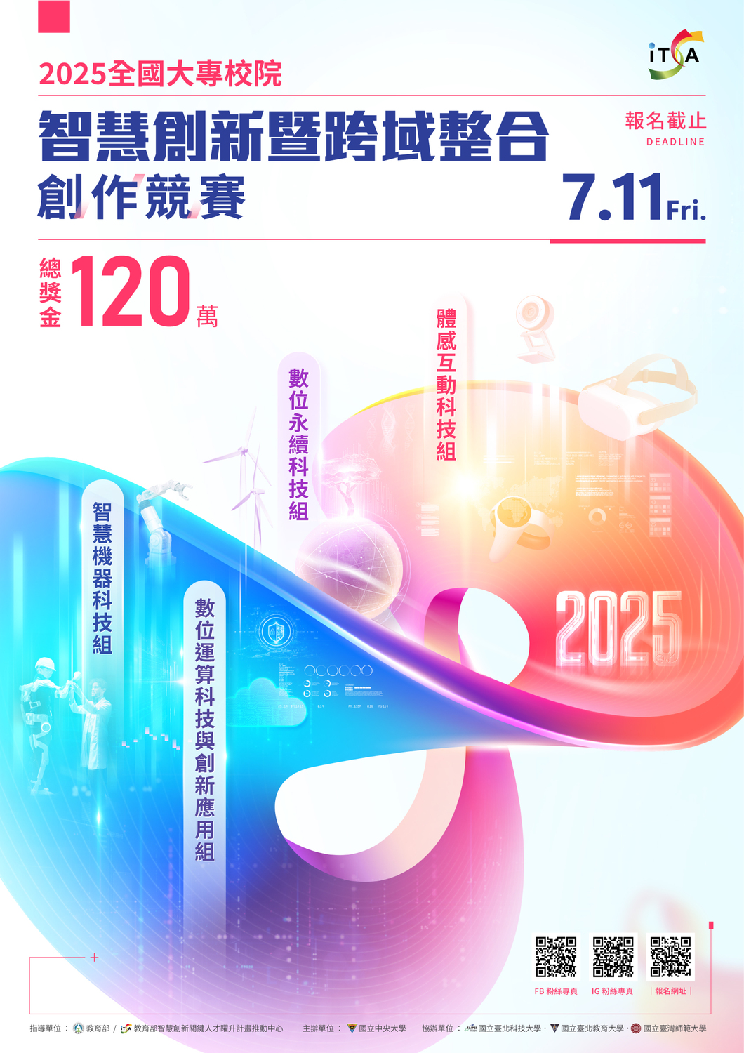 (轉知)中央大學「2025年全國大專校院智慧創新暨跨域整合創作競賽」圖片